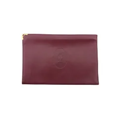 【最大30％OFF★ウィンターセール】カルティエ CARTIER ポーチ マストライン ボルドー ゴールド レディース 中古