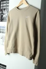 (M) NIKE スウェットシャツ クルーネック ベージュ 基本-165B7