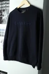 (M) カルバン・クライン スウェット Tシャツ ネイビー レタリング-165B9