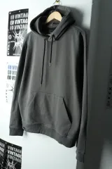 (L-XL) GROOVE RHYME(グルーヴライム) フード付きTシャツ グレー 無地-165BE