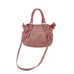 【最大30％OFF】ミュウミュウ MIUMIU ショルダーバッグ リボン ピンク ゴールド レディース 中古