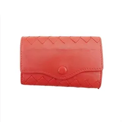 【最大30％OFF】ボッテガヴェネタ BOTTEGAVENETA キーケース イントレチャート レッド レディース 中古