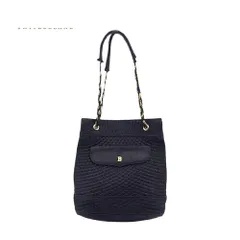 【最大30％OFF★ウィンターセール】バリー BALLY ショルダーバッグ キルティング Bマーク ブラック ゴールド レディース 中古