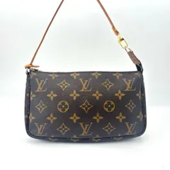 ルイヴィトン モノグラム M51980 ポシェット アクセソワール アクセサリーポーチ ハンドバッグ ブラウン PVC レザー