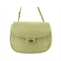 【最大30％OFF★ウィンターセール】バリー BALLY ショルダーバッグ キルティング Bマーク グレー 灰色 ベージュ ゴールド レディース 中古