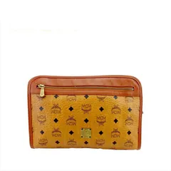 【最大30％OFF★ウィンターセール】エム・シー・エム MCM クラッチバッグ ロゴグラム ヴィセトス ライトブラウン ブラウン ブラック レディース 中古