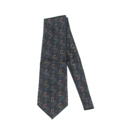 【最大30％OFF】グッチ GUCCI ネクタイ Gモチーフ柄 グリーン ブラック系 レディース 中古