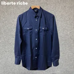 liberte riche ネイビー 長袖シャツ フロントポケット付き Lサイズ