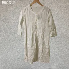 無印良品 ホワイト リネンワンピース 7分袖 Sサイズ