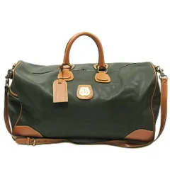 【最大30％OFF★ウィンターセール】ランセル LANCEL ボストンバッグ ロゴプレート 2WAYショルダー グリーン ブラウン ゴールド レディース 中古