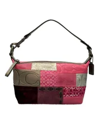 美品 コーチ ハンドバッグ アクセサリーポーチ パッチワーク レディース COACH