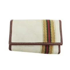 【最大30％OFF】グッチ GUCCI キーケース GGプラス シェリーライン ホワイト 白 ベージュ ブラウン系 レディース 中古