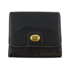 【最大30％OFF】ダンヒル Dunhill コインケース ロゴプレート ブラック ゴールド レディース 中古