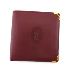 【最大30％OFF★ウィンターセール】カルティエ CARTIER 二つ折り財布 マストライン ボルドー ゴールド レディース 中古