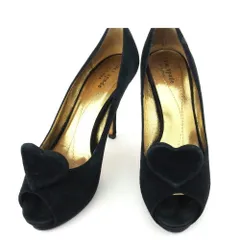 【最大30％OFF★ウィンターセール】ケイトスペード Kate Spade パンプス ハートモチーフ ♯6ハーフC オープントゥ ハイヒール ブラック レディース 中古