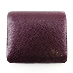 【最大30％OFF★ウィンターセール】ルイ・ヴィトン LOUIS VUITTON 二つ折り財布 タイガ ポルトビエ3カルトクレディ パープル ブラウン レディース 中古