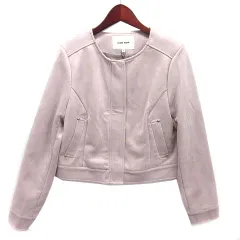 未使用品 レッセパッセ LAISSE PASSE ノーカラー ブルゾン ライダース ジャケット フェイクスエード ピンク 38 37224132100のサムネイル
