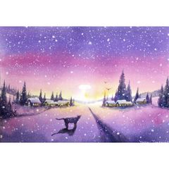 原画）雪降る街の風景【A5サイズ／水彩画／#2921】 - メルカリ