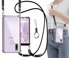 新品 Arrows We F-51B ケース Arrows We FCG01/A101FC ケース [ストラップ2枚付き] 調節可能な ショルダー 肩がけ 首掛け 紐付き ストラップホール付き アローズ ウィー F-51B/FCG01 カバー 薄型 透明 軽量