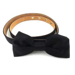 【最大30％OFF】ドルチェアンドガッバーナ DOLCE&GABBANA ベルト リボン ドルガバ 細ベルト ブラック シルバー レディース 中古