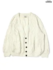 古着 BLARNEY Woollen Mills 無地 ピュアウール100％ 長袖 ビッグシルエット ニット アウター カーディガン ベージュ アイボリー 生成り (ttu2512018)