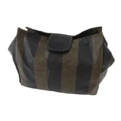 【最大30％OFF】フェンディ FENDI ポーチ ペカン ブラウン ブラック ゴールド レディース 中古