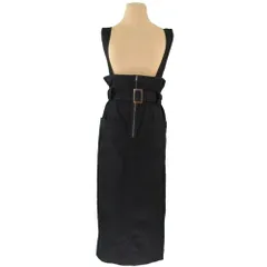 【最大30％OFF★ウィンターセール】ローズバッド ROSE BUD スカート ハイウエスト ♯Fサイズ ベルト付き ブラック ゴールド レディース 中古