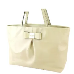 【最大30％OFF】ケイトスペード Kate Spade トートバッグ リボン ベージュ ゴールド レディース 中古