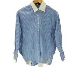 ユーズドフルギ USED古着 UNNNSAD  Lace Layered Striped Shirt レース レイヤード L/S ストライプ シャツ レディース import：S 