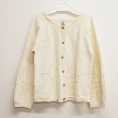PETIT BATEAU プチバトー コットンニットカーディガン USED超美品 10ans 140cm キッズ ガール ボレロ アイボリー X8319