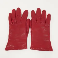 手袋 Ralph Lauren ラルフローレン USED品 レザー 革 レディース 赤 X8364