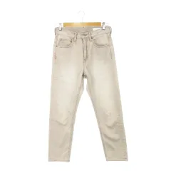 グリーンレーベルリラクシング ユナイテッドアローズ green label relaxing GLR パンツ デニム ジーンズ テーパード コットン カジュアル 38 グレー ベージュ /AH5