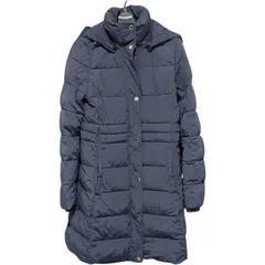 ZM1692  TOMMY HILFIGER ロングコート ダウンコート  トミーフィルフィガー ネイビー 濃紺 レディースM フード付き パーカー