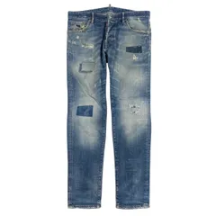 39L15 DSQUARED2 ディースクエアード スキニーパンツ デニムパンツ ダメージリペア加工 S71LA0737 S30144 50サイズ インディゴ メンズo07t
