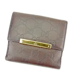 【最大30％OFF】グッチ GUCCI 二つ折り財布 グッチシマ ブラウン ゴールド レディース 中古