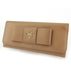 美品・パスケース付】プラダ サフィアーノ 長財布 リボン ピンク