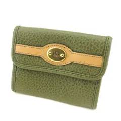 【最大30％OFF】ディオール Dior コインケース ロゴプレート グリーン ベージュ ゴールド レディース 中古