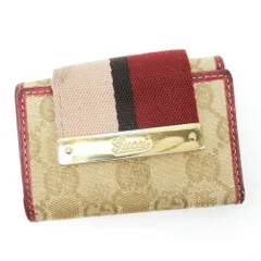 【最大30％OFF】グッチ GUCCI キーケース GGキャンバス ベージュ ボルドー レディース 中古