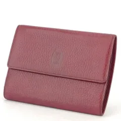 【最大30％OFF★ウィンターセール】カルティエ CARTIER 三つ折り財布 マストライン ボルドー ゴールド レディース 中古