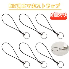 【6個入り】スマホ キーホルダー 携帯ストラップ パーツ 携帯ストラップ 金具 ストラップ パーツ キーストラップ スマホストラップ リング DIYアクセサリー部品 ハンドメイド用 ダブルリングスマホストラップ