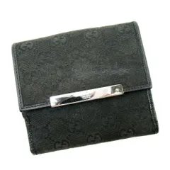 【最大30％OFF】グッチ GUCCI 二つ折り財布 GG柄 ブラック レディース 中古