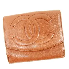【最大30％OFF★ウィンターセール】シャネル CHANEL 二つ折り財布 キャビアスキン×ココマーク ブラウン レディース 中古