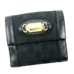 【最大30％OFF】グッチ GUCCI 二つ折り財布 GG柄 ブラック レディース 中古