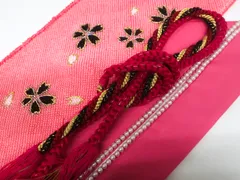 【一輝堂】和装小物 帯締め帯揚げ帯締めセット 帯締め 帯締 振袖用 総絞り 金彩桜 丸組 金糸 飾り重ね衿付 3点セット 25w12-14381