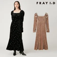 【即納】 フレイアイディー FRAY I.D ワンピース 25秋冬 ベロアナローワンピース ロング丈 長袖 ベロア fwfo261213