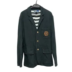 ZM1692 Polo by Ralph Lauren テーラードジャケット スエット トレーナー M メンズ コットン Ｖネック スクール風