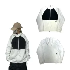 NIKE 白 ブラック フリース アノラック フード ジャケット XL