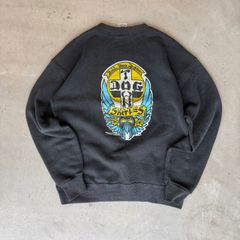 90s STUSSY old stussy 紺タグ USA製 スウェット ドラゴン 龍 ナス紺