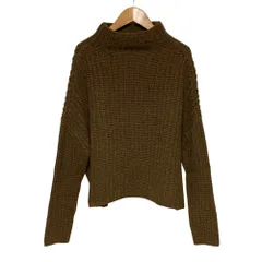 美品 pas de calais パドカレ カシミヤブレンド モックネック チャンキー ニットセーター 36 ブラウン レディース 古着 中古 USED