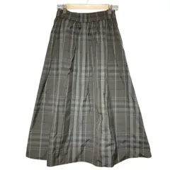 美品 green label relaxing グリーンレーベルリラクシング ユナイテッドアローズ チェック イージー ロングスカート グレー系 レディース 古着 中古 USED
